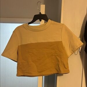 GREY LAB Cream and Tan Knit Top